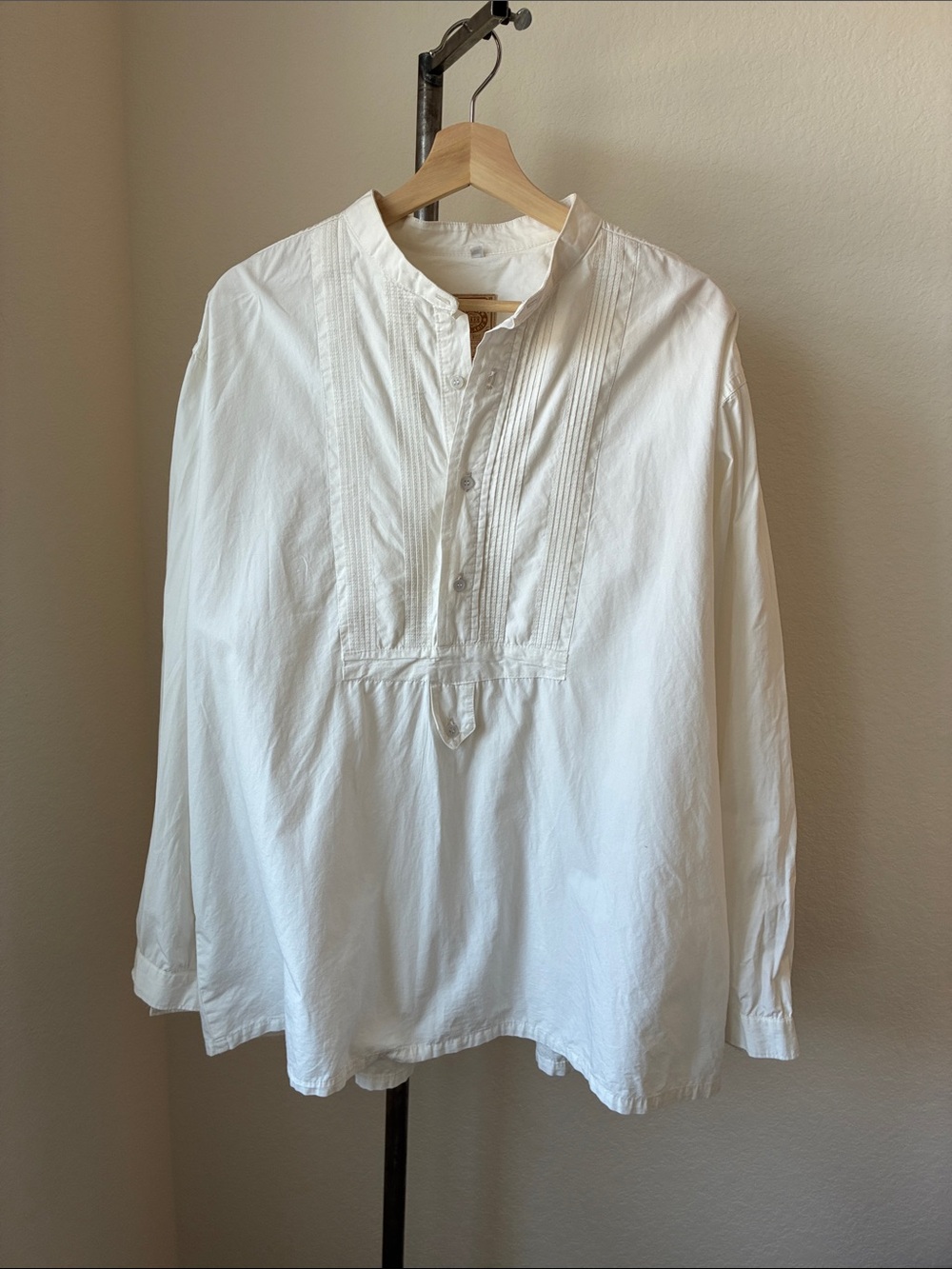 WAH Maker Sz XL Western Style Cream Shirt Cowboy Costume Long Sleeve RW217-IVO